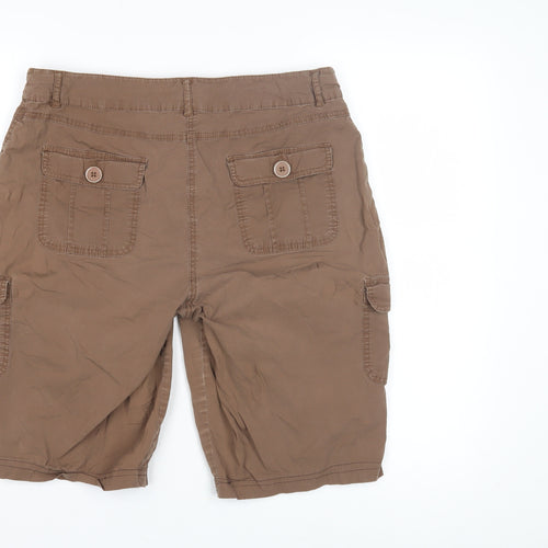 Cleo Women's Brown Cargo Shorts Size 12 - Casual Cotton