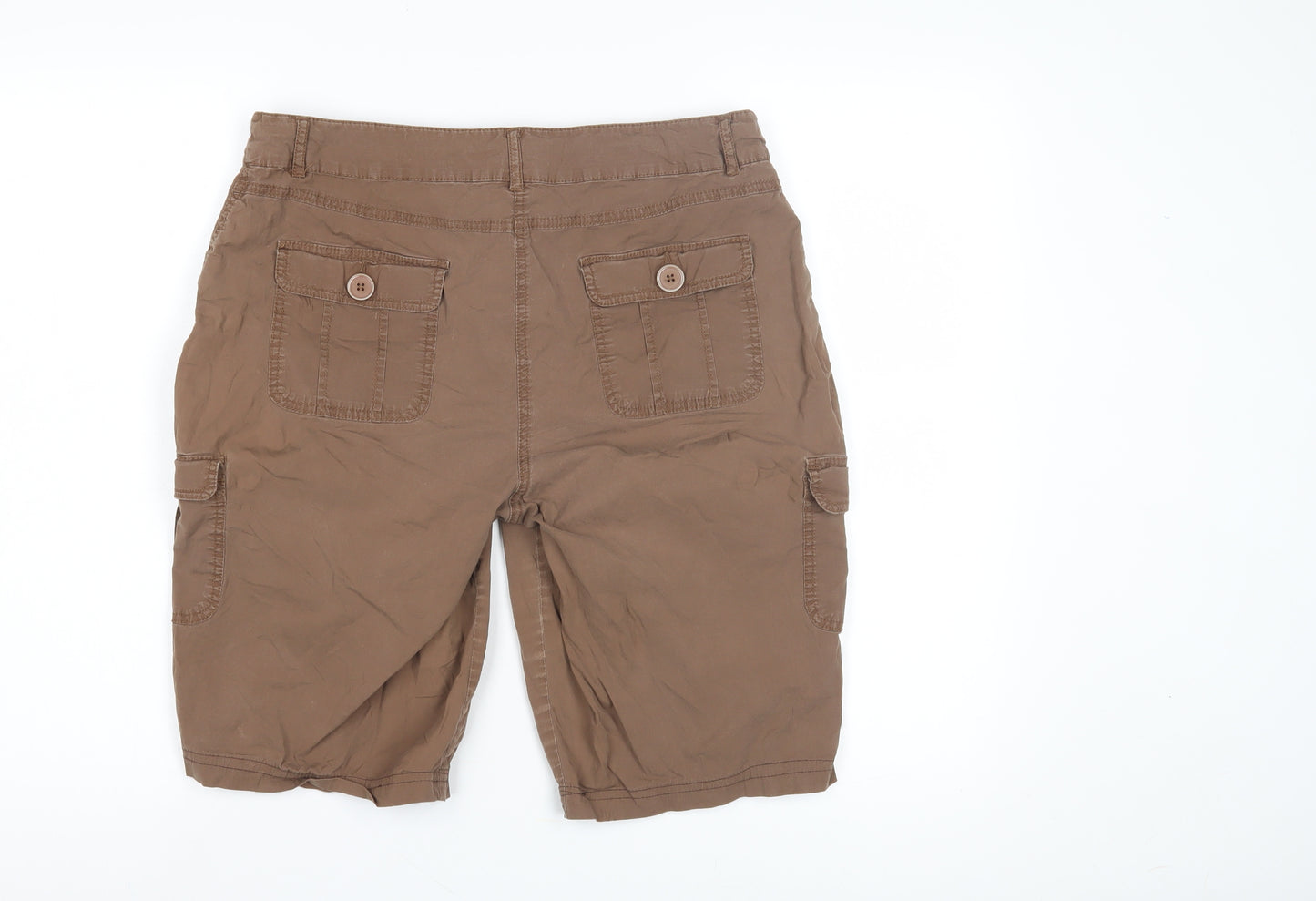 Cleo Women's Brown Cargo Shorts Size 12 - Casual Cotton