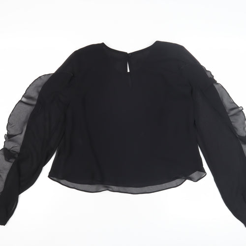 River Island Women's Black Chiffon Blouse S