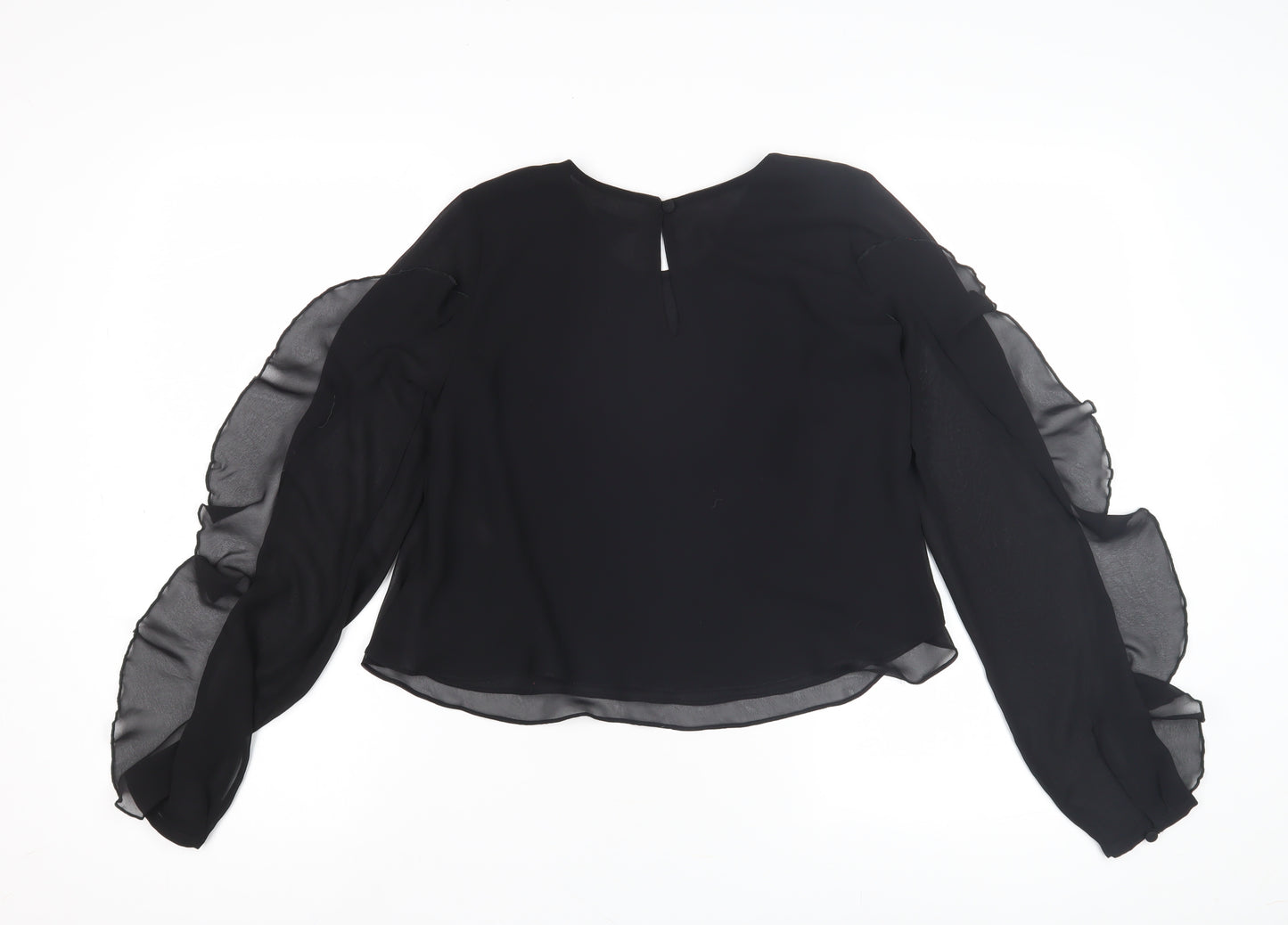 River Island Women's Black Chiffon Blouse S