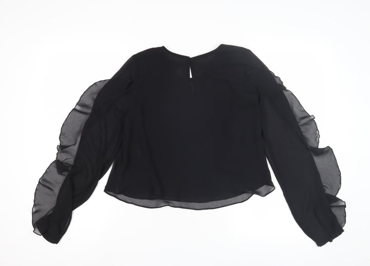 River Island Women's Black Chiffon Blouse S