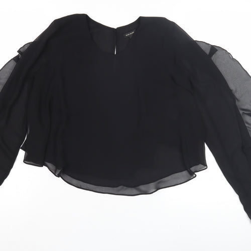 River Island Women's Black Chiffon Blouse S