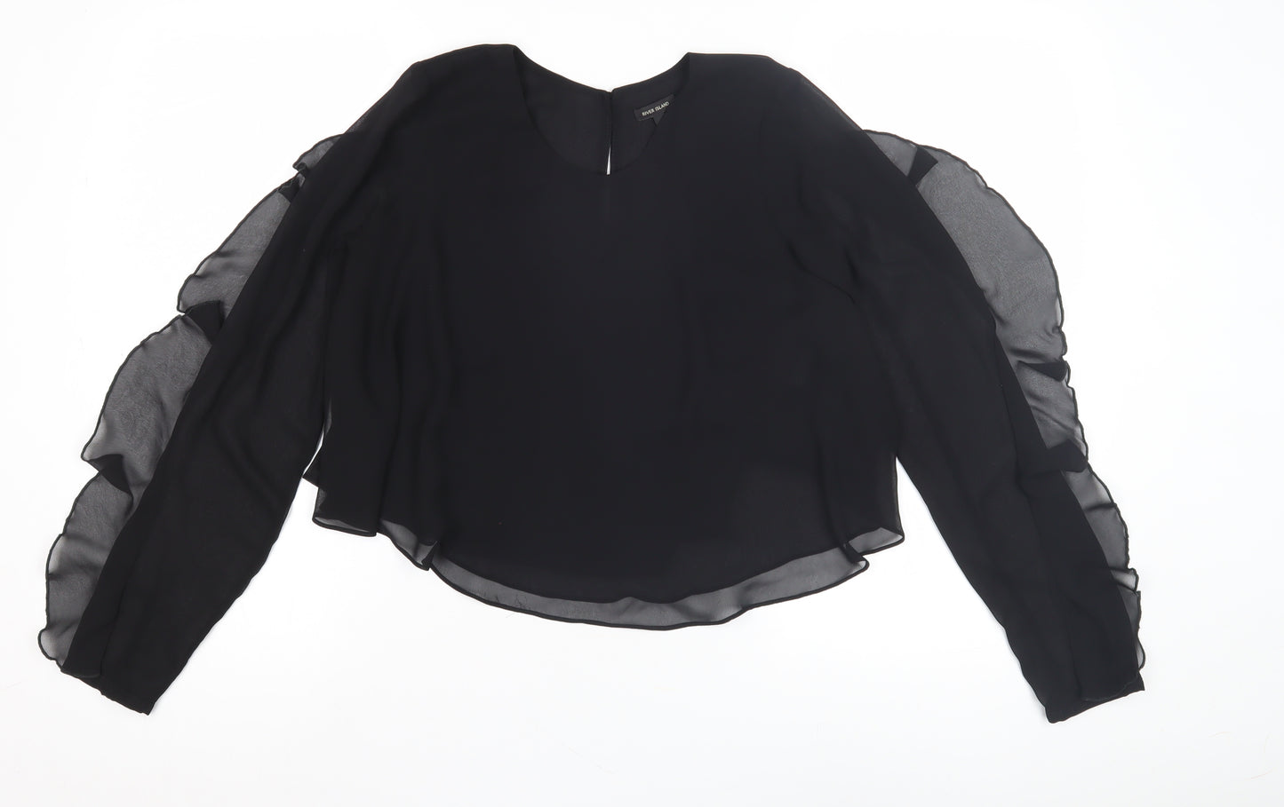 River Island Women's Black Chiffon Blouse S