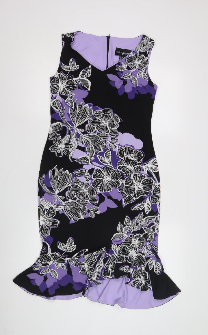 Frank Lyman Women's Multicoloured Floral Sheath Dress Size 10