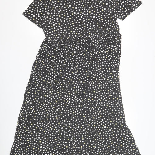 Wednesday's Girl Women's Black Dress - Size L, Short Sleeve