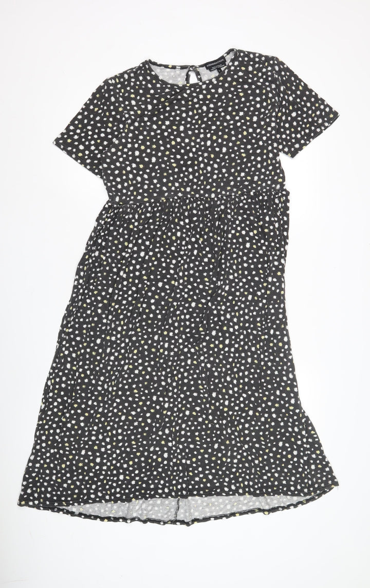 Wednesday's Girl Women's Black Dress - Size L, Short Sleeve
