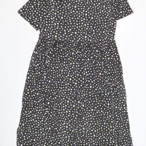 Wednesday's Girl Women's Black Dress - Size L, Short Sleeve