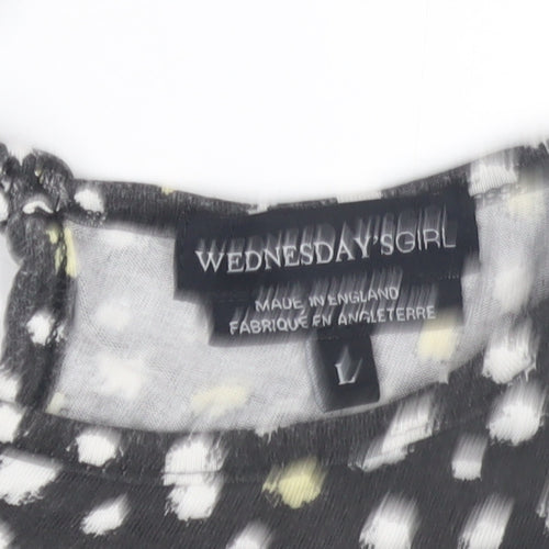 Wednesday's Girl Women's Black Dress - Size L, Short Sleeve