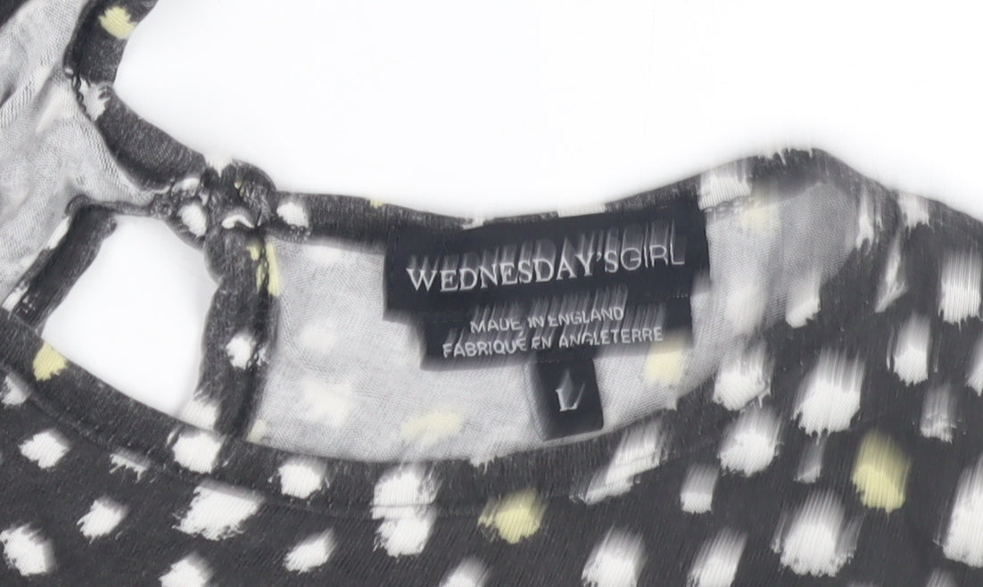 Wednesday's Girl Women's Black Dress - Size L, Short Sleeve