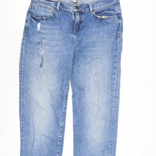 White Stuff Blue Boyfriend Jeans, Size 8, Women’s, Distressed