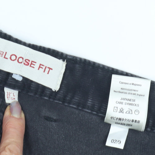 Next Men's Black Relaxed Fit Trousers 32L