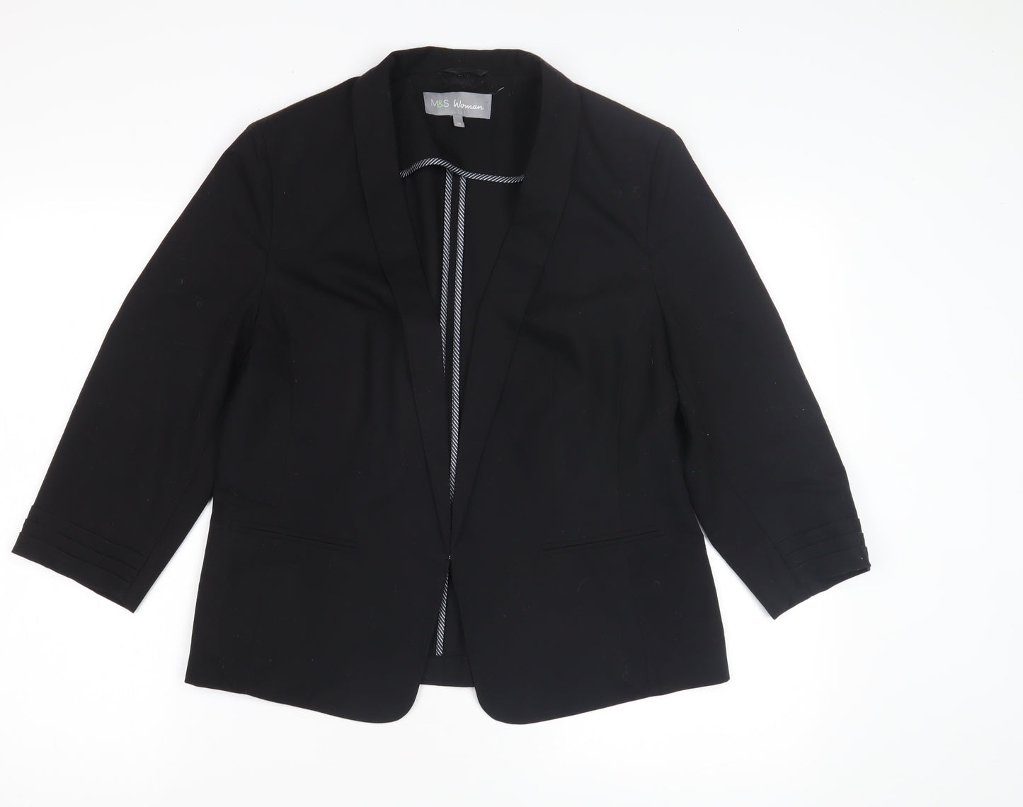 Black M&S Women Blazer Size 14, Regular Fit