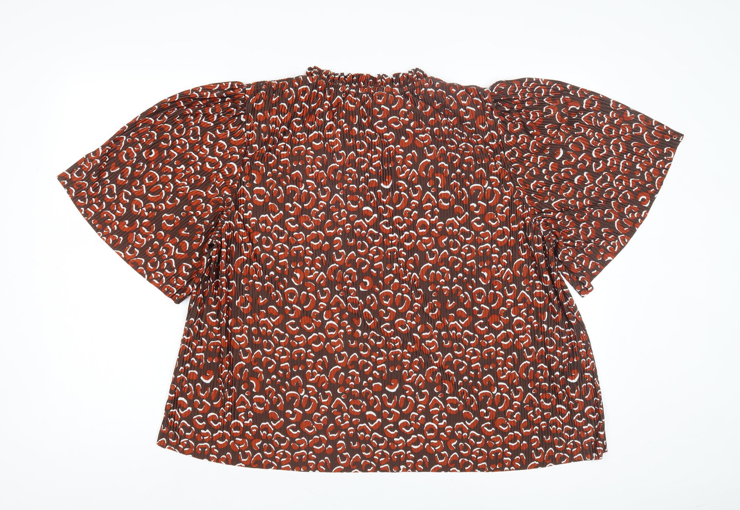 Next Women Brown Animal Print Tunic Blouse Size 14