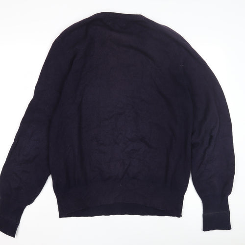 James Meade Men’s Black Wool Pullover Jumper - Size L
