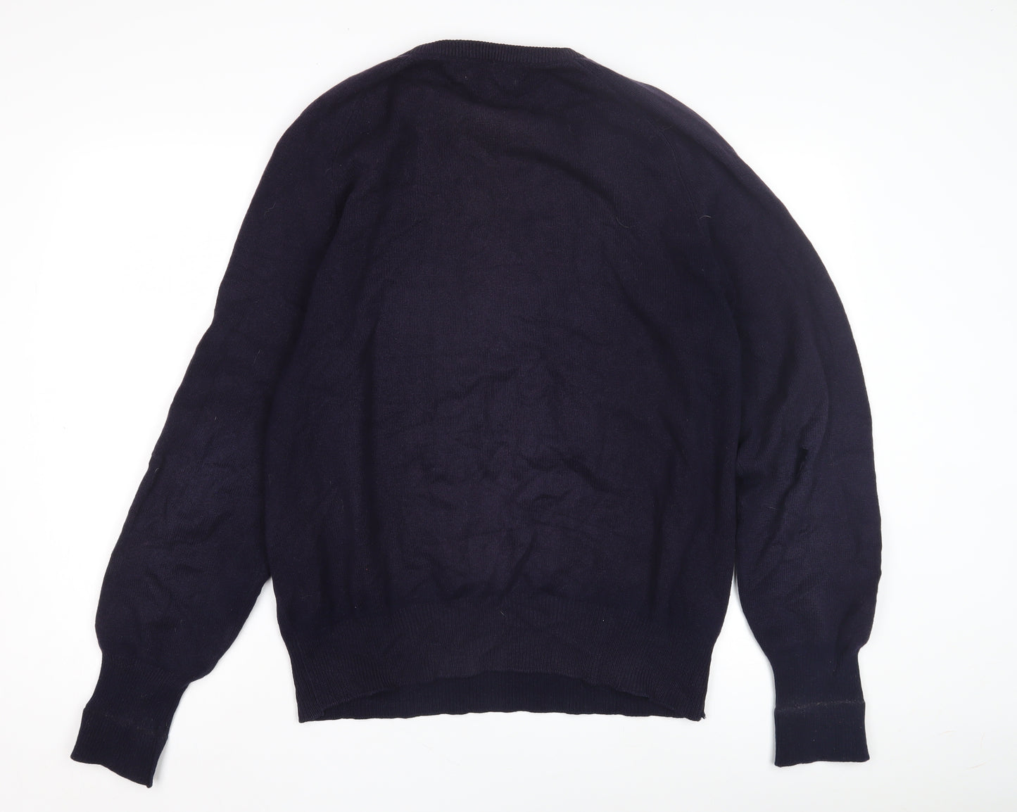 James Meade Men’s Black Wool Pullover Jumper - Size L