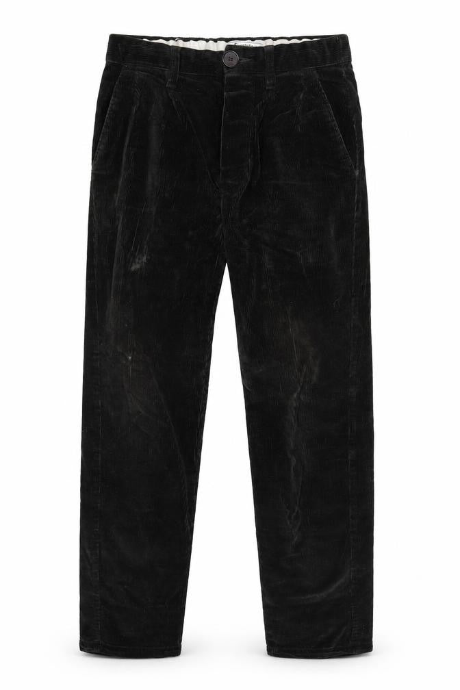 Ed Walters Boys Black Corduroy Trousers - Size S, Relaxed Fit