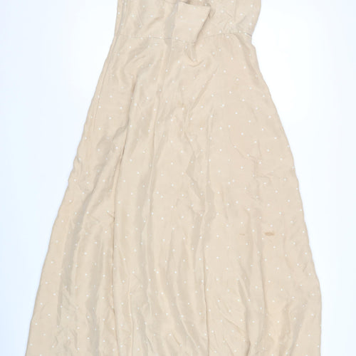 Oasis Women's Beige Polka Dot Dress, Size 10