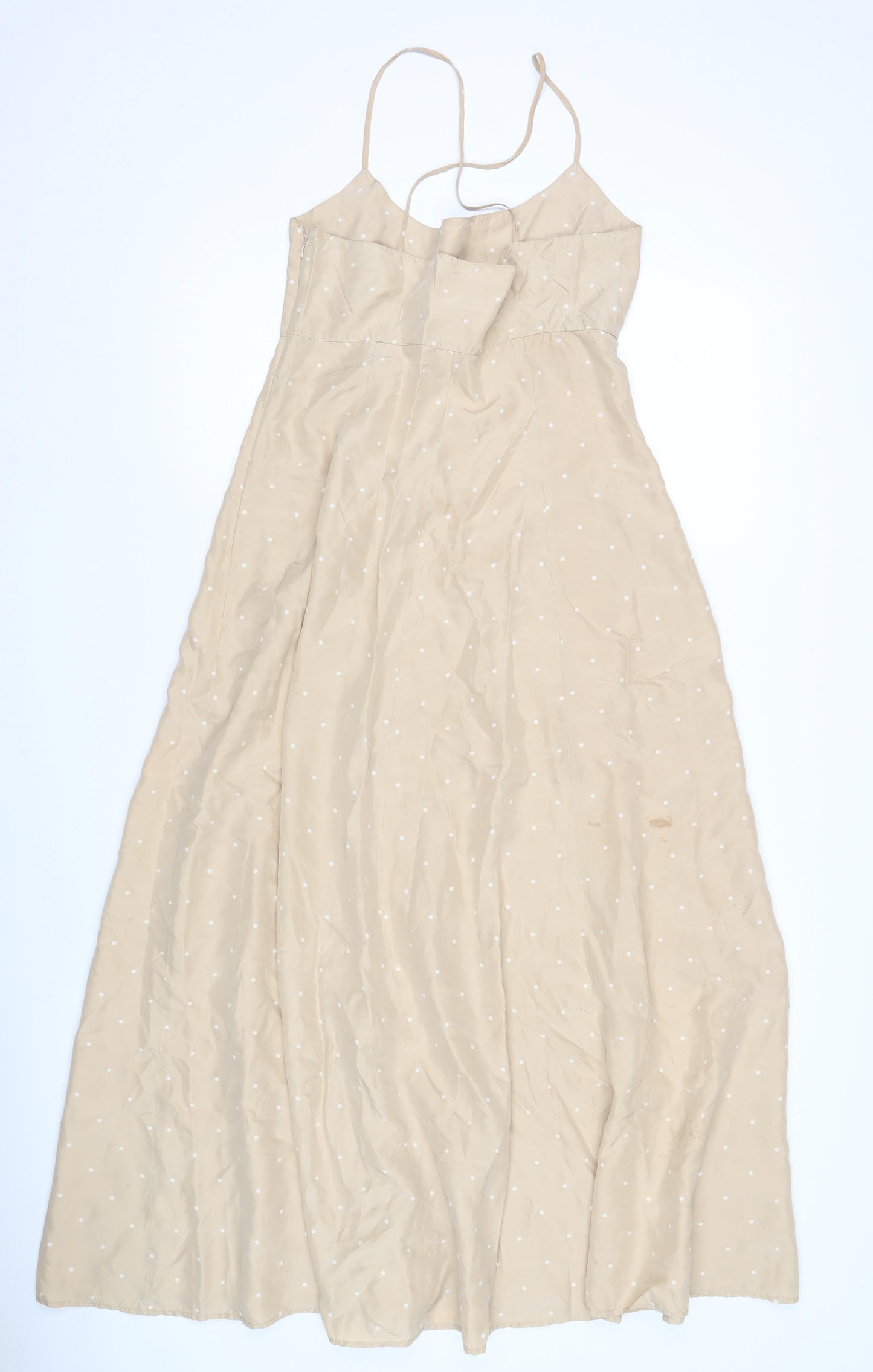 Oasis Women's Beige Polka Dot Dress, Size 10