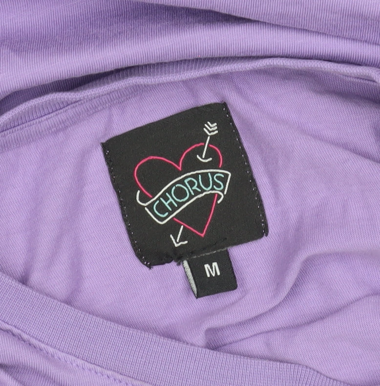 Chorus Women's Purple M Dress Half Sleeve Flutter