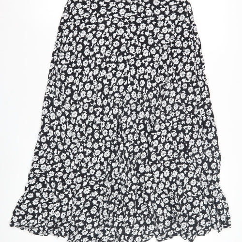 Zara Women's Medium Black Floral Skirt