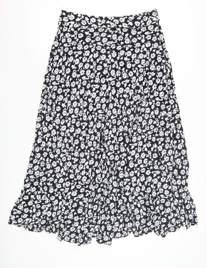 Zara Women's Medium Black Floral Skirt