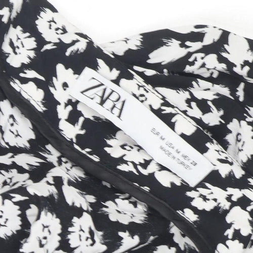 Zara Women's Medium Black Floral Skirt
