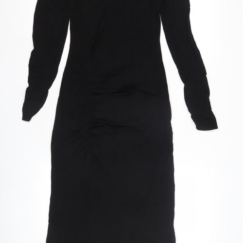 Zara Women's Black Midi Sheath Dress, Size 4, Formal
