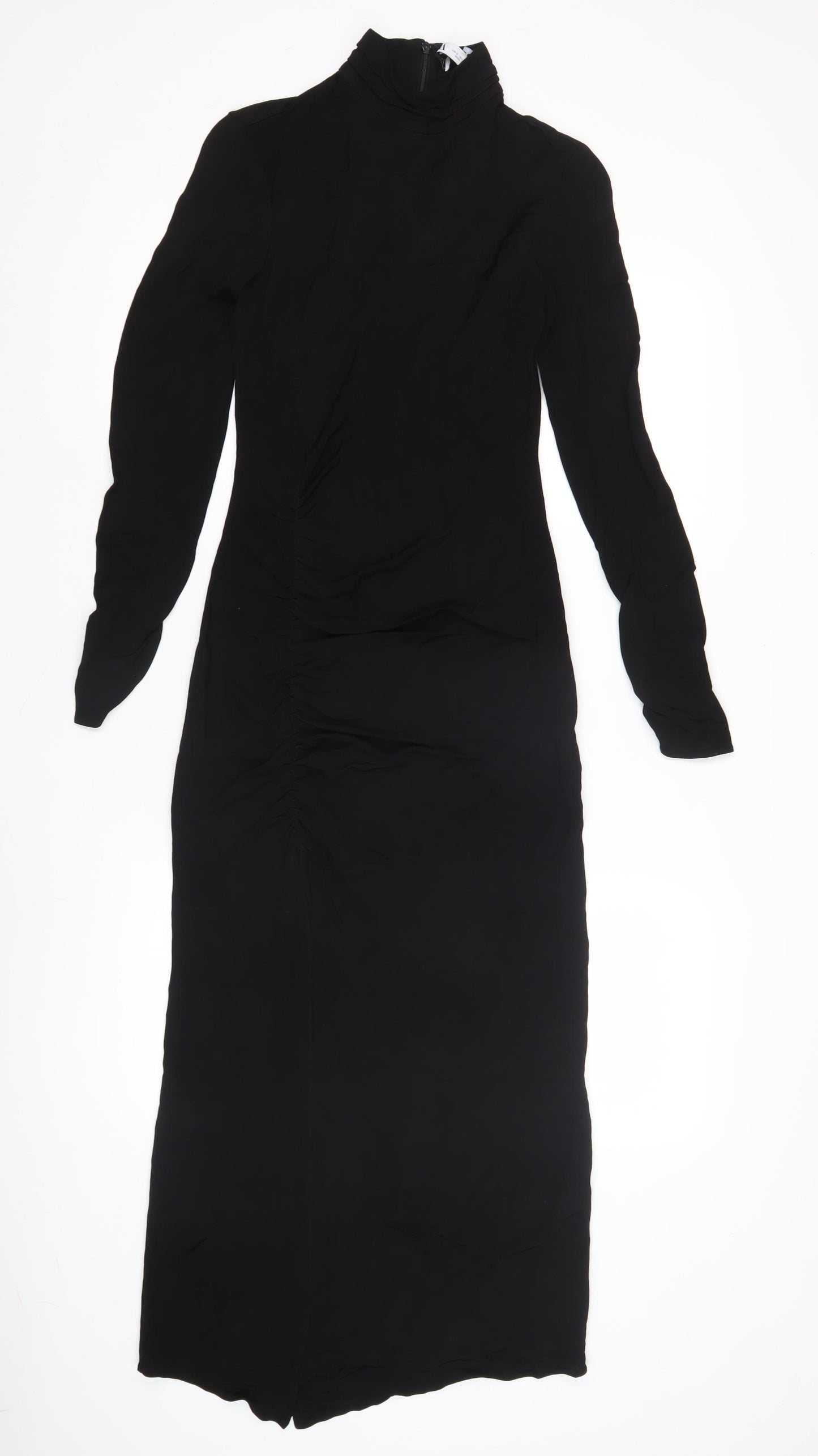 Zara Women's Black Midi Sheath Dress, Size 4, Formal