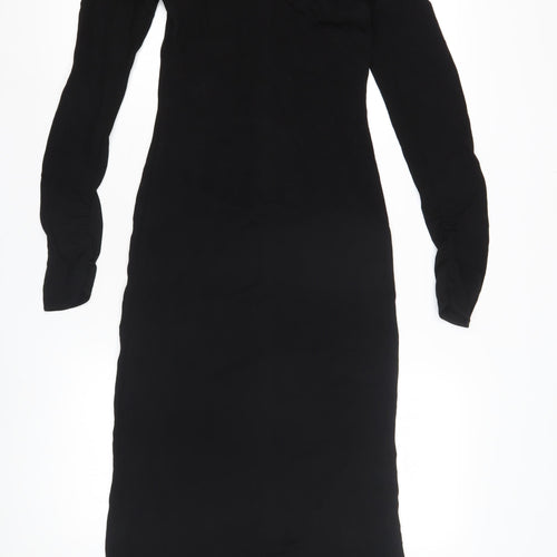 Zara Women's Black Midi Sheath Dress, Size 4, Formal