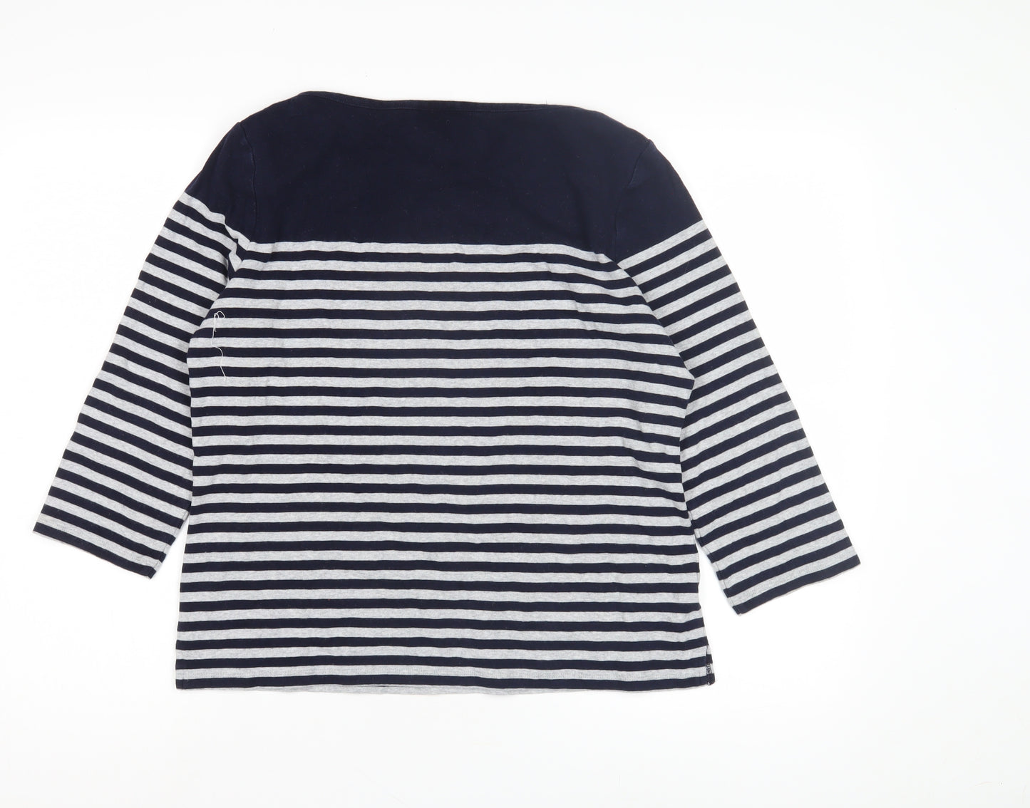 CC Women's Blue Striped Jersey Top, Size L