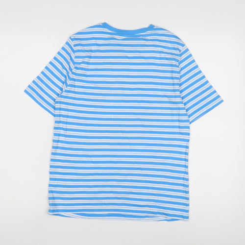 Marks and Spencer Women's Blue Striped T-Shirt Size 6