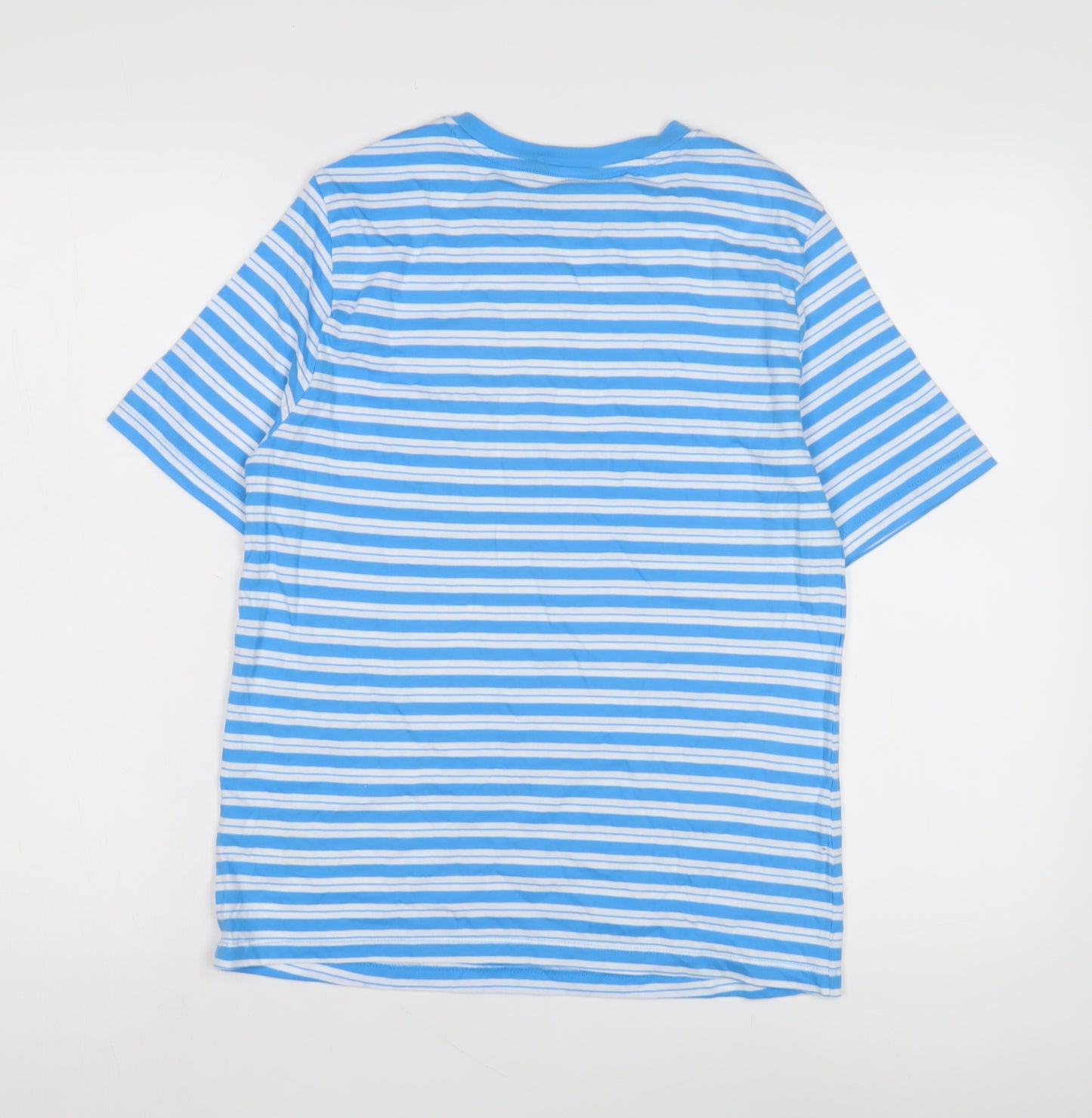 Marks and Spencer Women's Blue Striped T-Shirt Size 6