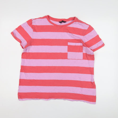 Marks and Spencer Women's Pink Striped T-Shirt, Size 12