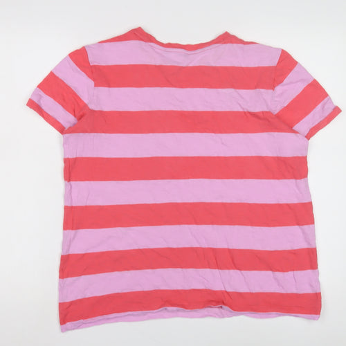 Marks and Spencer Women's Pink Striped T-Shirt, Size 12