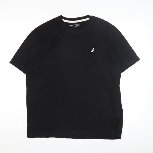 Nautica Men's Black Pyjama Top S Crew Neck