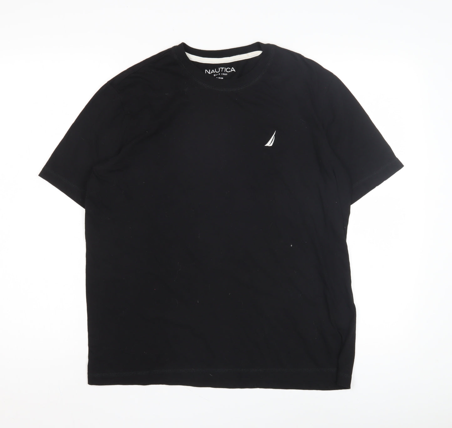 Nautica Men's Black Pyjama Top S Crew Neck