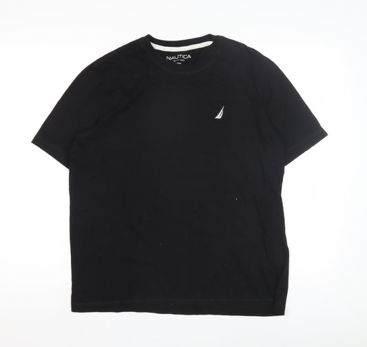 Nautica Men's Black Pyjama Top S Crew Neck