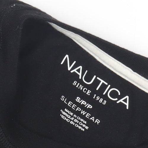 Nautica Men's Black Pyjama Top S Crew Neck