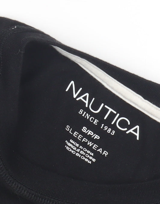 Nautica Men's Black Pyjama Top S Crew Neck