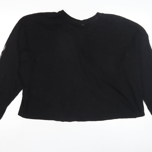 ASOS Women's Black Cropped Long Sleeve T-Shirt
