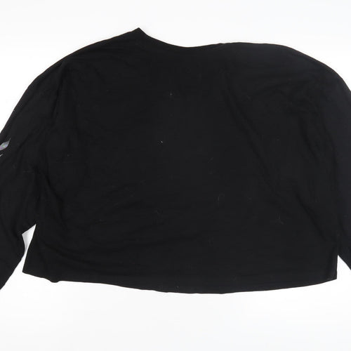 ASOS Women's Black Cropped Long Sleeve T-Shirt