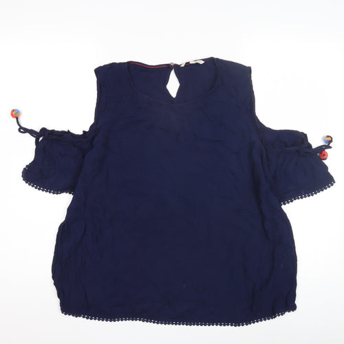 Tom Tailor Denim Blue XL Women's Cold Shoulder Blouse