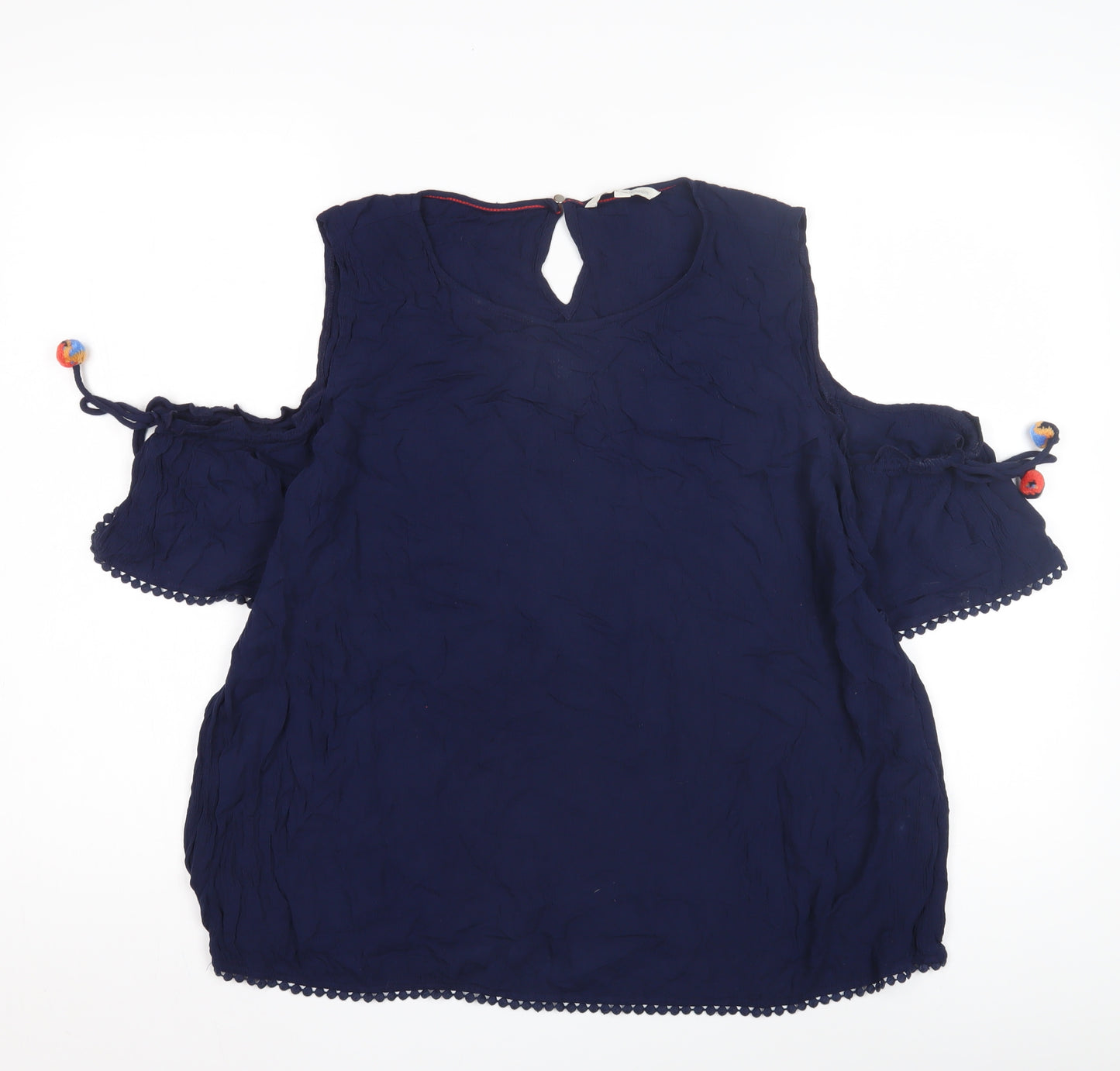 Tom Tailor Denim Blue XL Women's Cold Shoulder Blouse