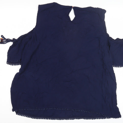 Tom Tailor Denim Blue XL Women's Cold Shoulder Blouse