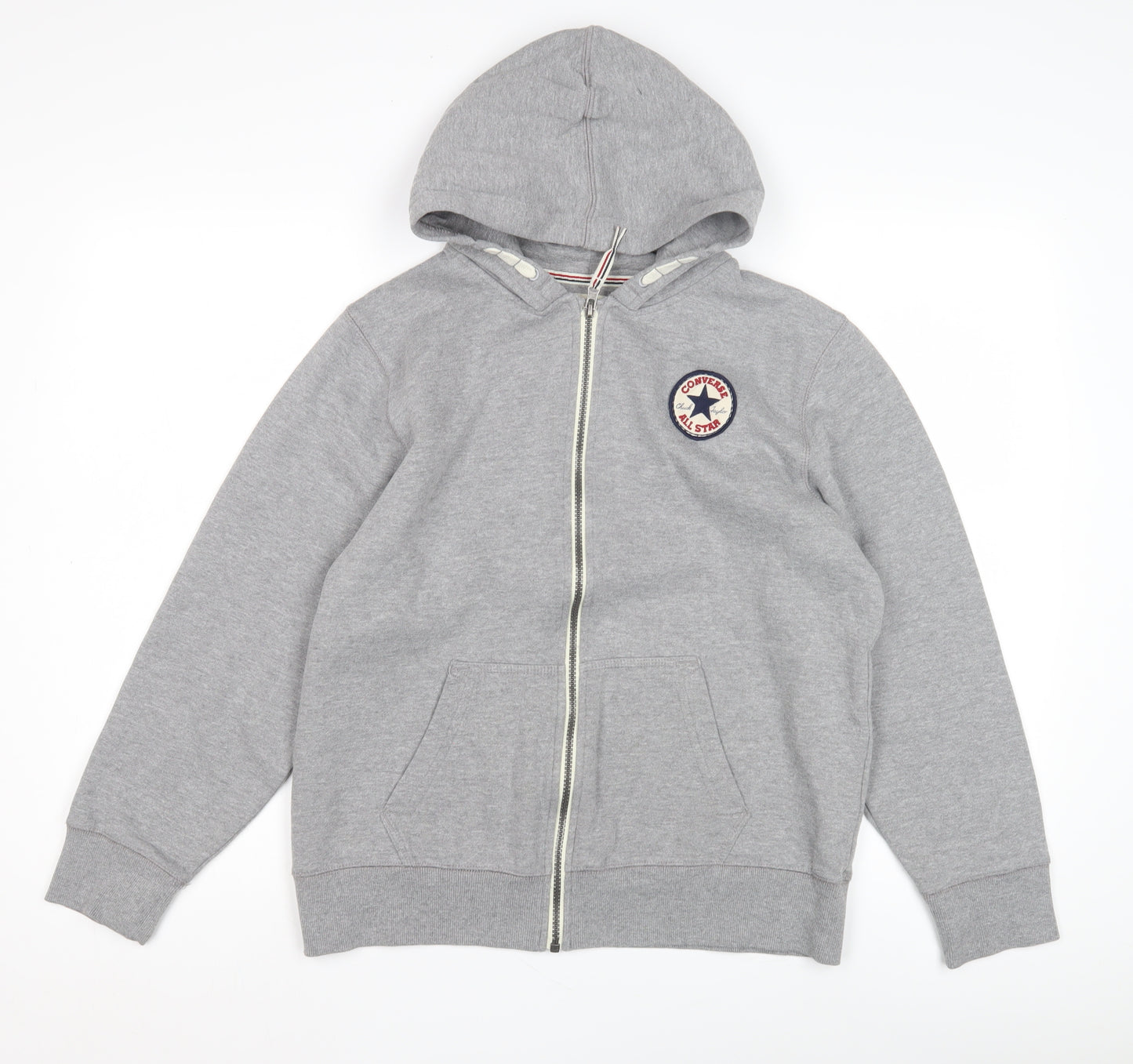 Converse Boys Grey XL Full Zip Hoodie with Logo