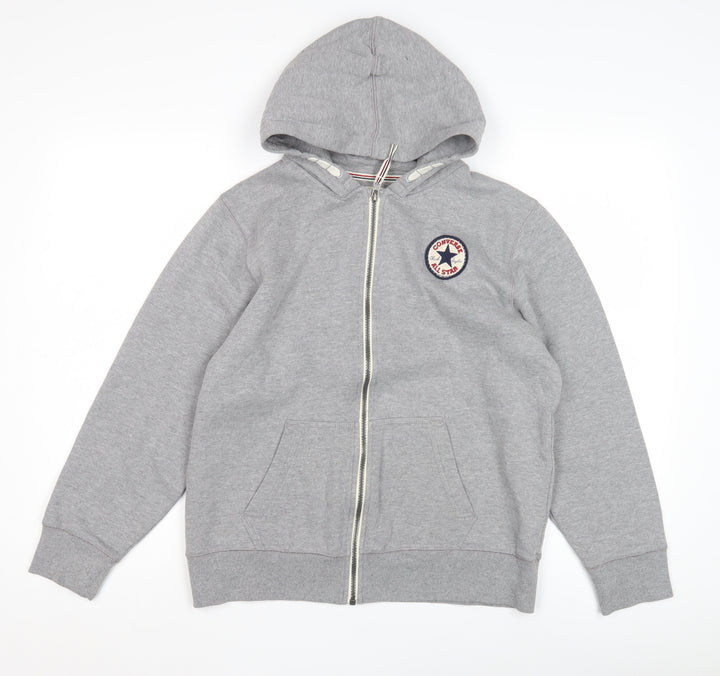 Converse Boys Grey XL Full Zip Hoodie with Logo