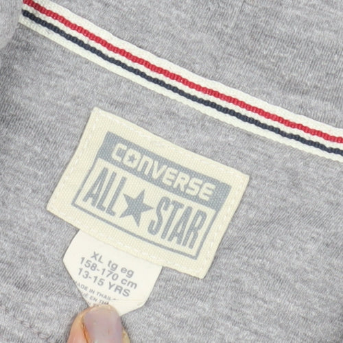 Converse Boys Grey XL Full Zip Hoodie with Logo