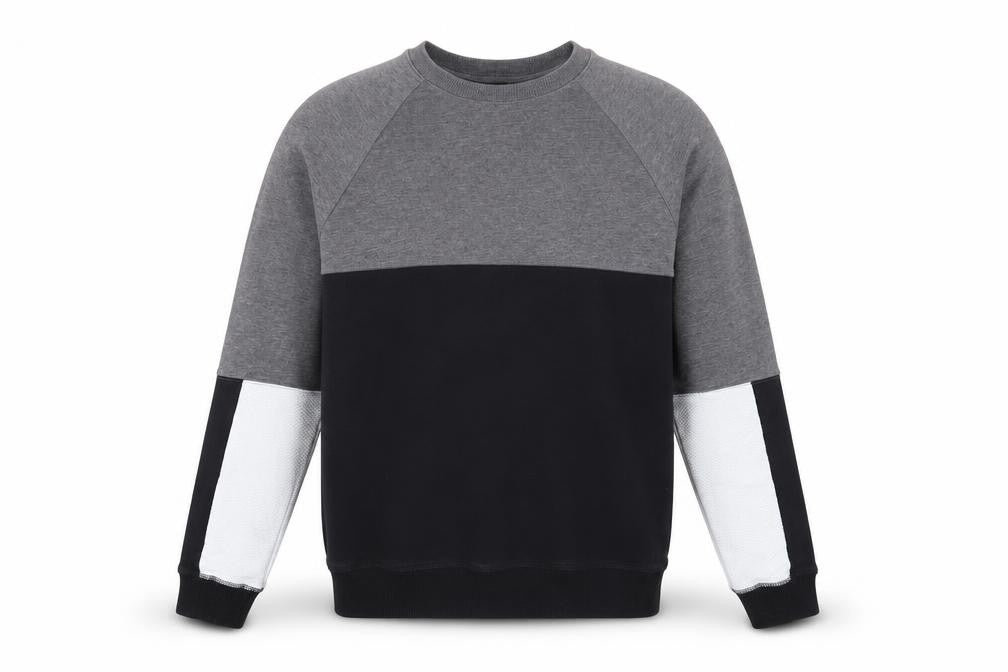 Front view of Topman Men's Grey & Black Pullover Sweatshirt -, size S