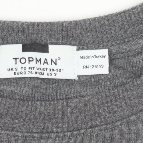 Topman Men's Grey & Black Pullover Sweatshirt - Size S