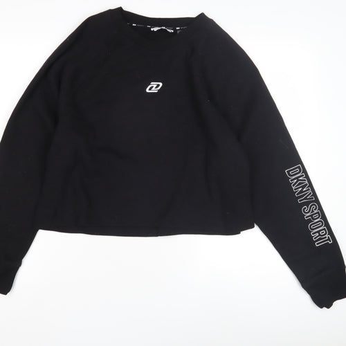 DKNY Women's Black Pullover Logo Sweatshirt - M